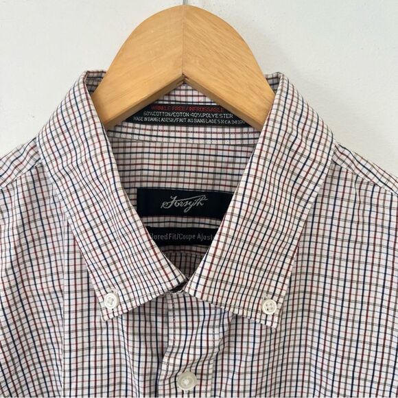 Forsyth Cream Multicolor Checkered Long Sleeve Dress Shirt - Picture 9 of 9
